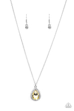 Load image into Gallery viewer, Duchess Decorum - Yellow Rhinestone Necklace Paparazzi Accessories