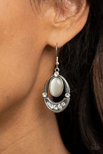 Load image into Gallery viewer, Serene Shimmer - White Cat&#39;s Eye Earrings Paparazzi Accessories