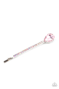 bobby pin,pink,rhinestones,Princess Precision - Pink Rhinestone Hair Accessory