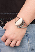 Load image into Gallery viewer, Out In The Wild - White Stone Cuff Bracelet Paparazzi Accessories