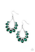 Load image into Gallery viewer, Two Can Play That Game - Green Rhinestone Earrings Paparazzi Accessories