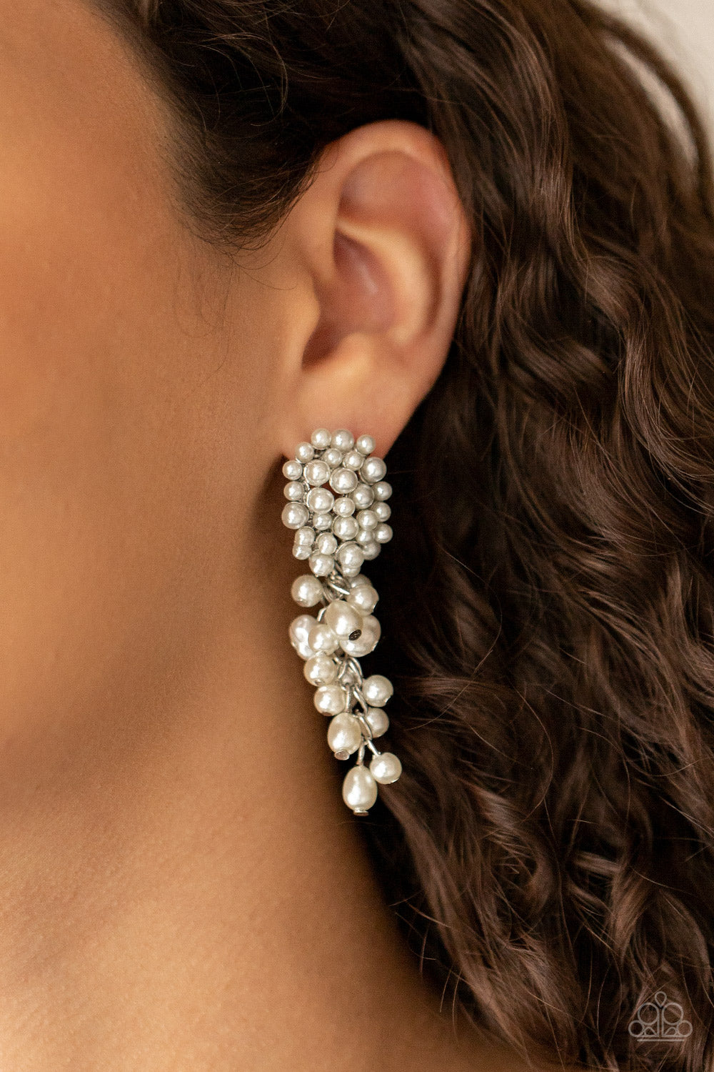 Fabulously Flattering - White Pearl Post Earrings Paparazzi Accessories