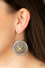 Load image into Gallery viewer, Mega Medallions - Yellow Earrings Paparazzi Accessories