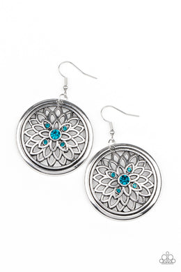 Mega Medallions - Blue Earrings Paparazzi Accessories