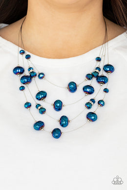 Cosmic Real Estate - Blue Necklace Paparazzi Accessories