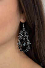 Load image into Gallery viewer, Garden Decorum - Black Rhinestone Earrings Paparazzi Accessories