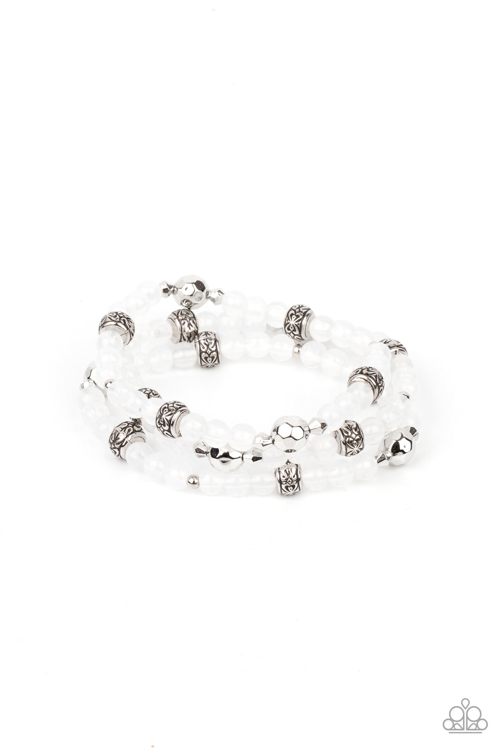 Here to STAYCATION - White Stretchy Bracelet Paparazzi Accessories