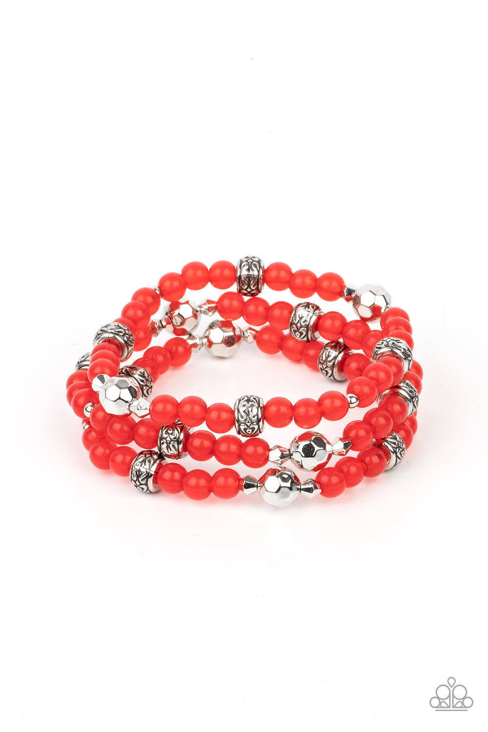 Here to STAYCATION - Red Bracelet Paparazzi Accessories