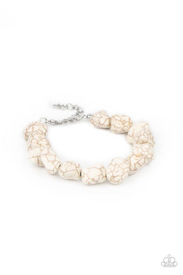 Prehistoric Paradise - White Stone Bracelet Paparazzi Accessories