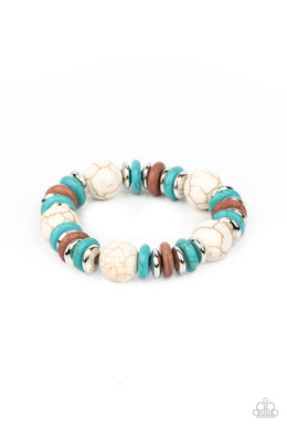 Rustic Rival - Multi Stone Stretchy Bracelet Paparazzi Accessories