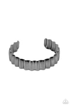 Load image into Gallery viewer, Across The HEIR-Waves - Black Gunmetal Cuff Bracelet Paparazzi Accessories