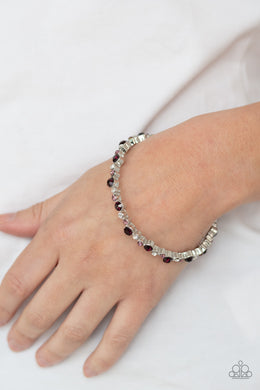 Twinkly Trendsetter - Purple Rhinestone Bangle Bracelet Paparazzi Accessories