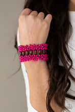 Load image into Gallery viewer, Bali Beach Retreat - Pink Wooden Stretchy Bracelet Paparazzi Accessories