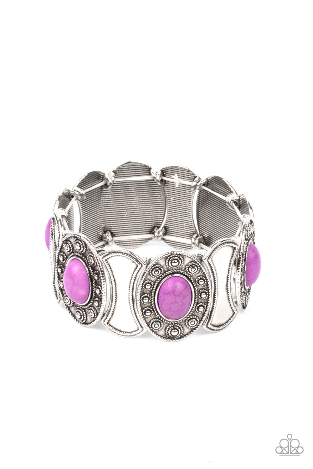 Desert Relic - Purple Stone Stretchy Bracelet Paparazzi Accessories