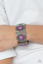 Load image into Gallery viewer, Desert Relic - Purple Stone Stretchy Bracelet Paparazzi Accessories