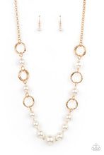 Load image into Gallery viewer, COUNTESS Me In - Gold Pearl Necklace Paparazzi Accessories