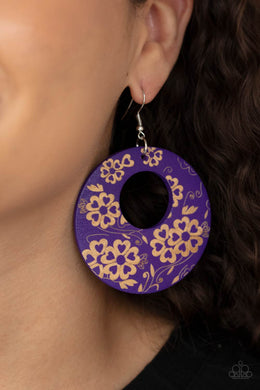 Galapagos Garden Party - Purple Earrings Paparazzi Accessories
