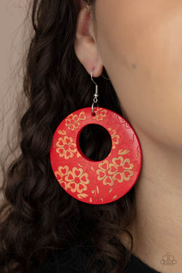 Galapagos Garden Party - Red Earrings Paparazzi Accessories