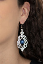 Load image into Gallery viewer, Rhinestone Renaissance - Blue Pearl and Rhinestone Earrings Paparazzi Accessories