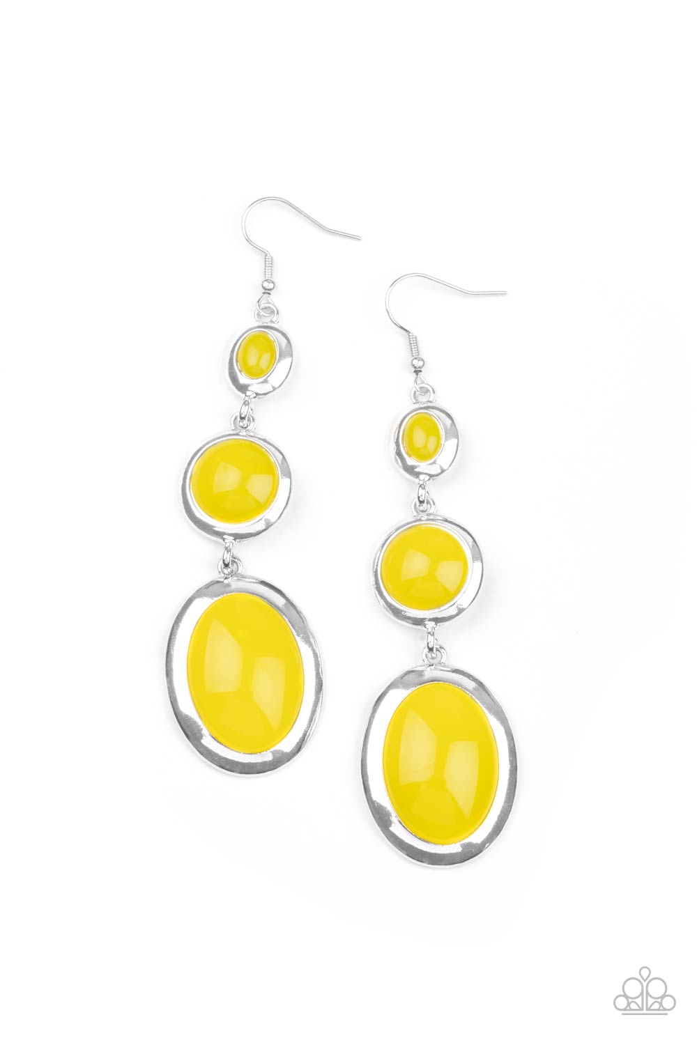 Retro Reality - Yellow Earrings Paparazzi Accessories