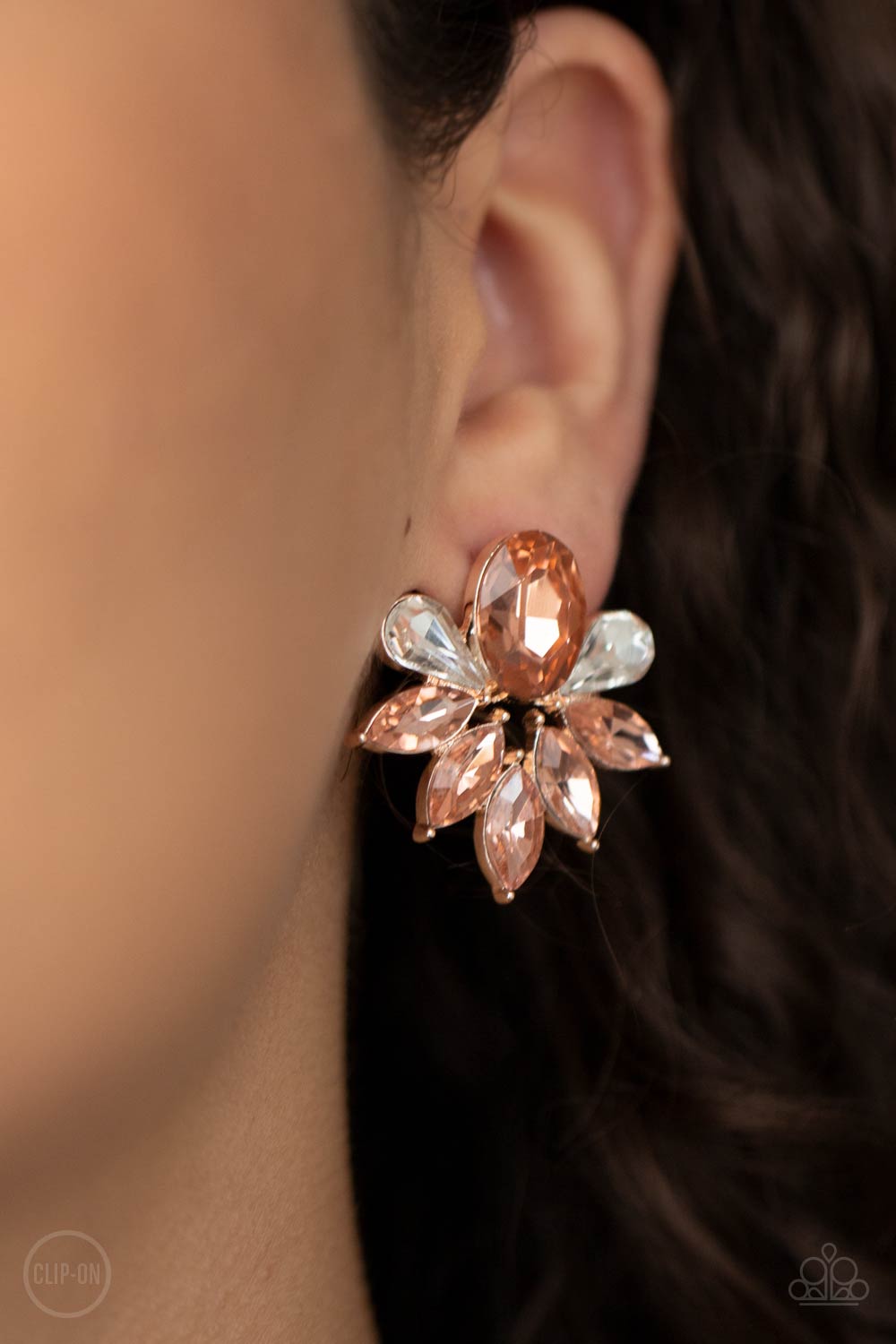 Fearless Finesse - Rose Gold Earrings Paparazzi Accessories