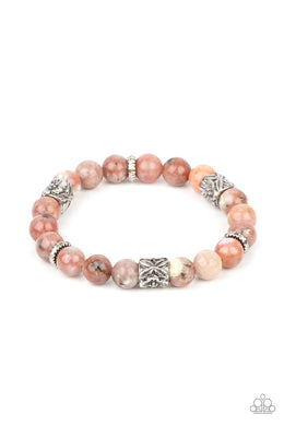 Garden Zen - Pink Stone Stretchy Bracelet Paparazzi Accessories