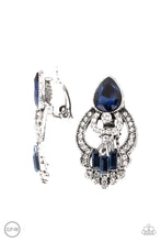 Load image into Gallery viewer, Glamour Gauntlet - Blue Rhinestone Clip-On Earrings Paparazzi Accessories