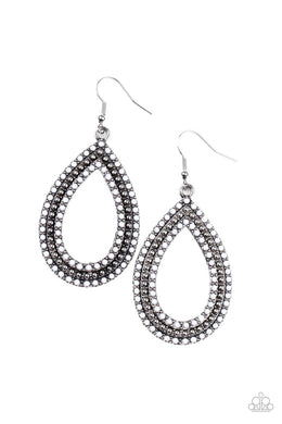 Tear Tracks - White Earrings Paparazzi Accessories