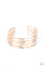 Load image into Gallery viewer, Nerves of Steel - Rose Gold Cuff Bracelet Paparazzi Accessories