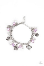 Load image into Gallery viewer, Retreat into Romance - Purple Pearl Charm Bracelet Paparazzi Accessories
