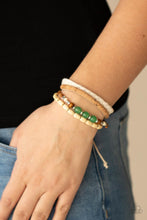 Load image into Gallery viewer, Natural-Born Navigator - Green Urban Pull-Tie Bracelet Paparazzi Accessories