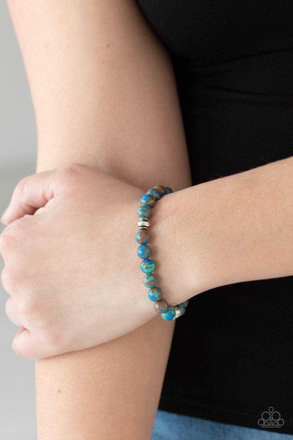 Awakened - Blue Stone Stretchy Bracelet Paparazzi Accessories