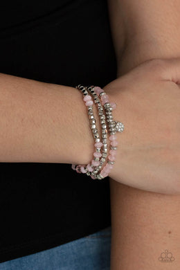 Glacial Glimmer - Pink Bracelet Paparazzi Accessories