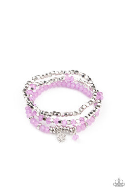 Glacial Glimmer - Purple Stretchy Bracelets Paparazzi Accessories