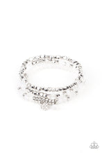 Load image into Gallery viewer, Glacial Glimmer - White Stretchy Bracelets Paparazzi Accessories