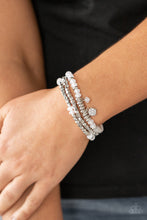 Load image into Gallery viewer, Glacial Glimmer - White Stretchy Bracelets Paparazzi Accessories
