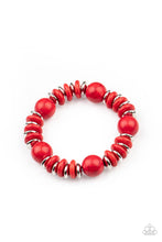 Load image into Gallery viewer, Rustic Rival - Red Crackle Stone Stretchy Bracelet Paparazzi Accessories
