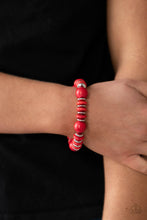 Load image into Gallery viewer, Rustic Rival - Red Crackle Stone Stretchy Bracelet Paparazzi Accessories