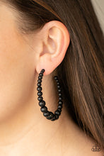 Load image into Gallery viewer, Glamour Graduate - Black Hoop Earrings Paparazzi Accessories