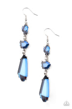 Load image into Gallery viewer, Sophisticated Smolder - Blue Rhinestone Earrings Paparazzi Accessories