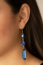 Load image into Gallery viewer, Sophisticated Smolder - Blue Rhinestone Earrings Paparazzi Accessories