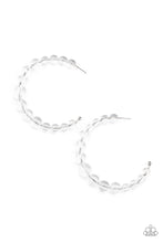 Load image into Gallery viewer, In The Clear - White Hoop Earrings Paparazzi Accessories