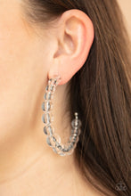 Load image into Gallery viewer, In The Clear - White Hoop Earrings Paparazzi Accessories