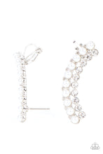 Load image into Gallery viewer, Doubled Down On Dazzle - White Pearl Ear Crawler Earrings Paparazzi Accessories