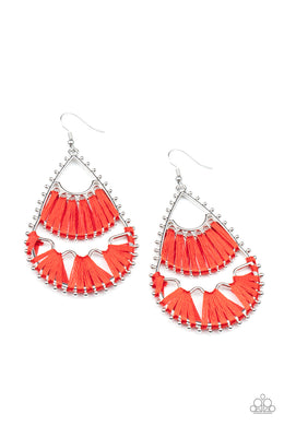 Samba Scene - Red Earrings Paparazzi Accessories