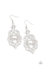 Load image into Gallery viewer, Rhinestone Renaissance - White Pearl Rhinestone Earrings Paparazzi Accessories