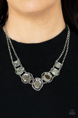 Absolute Admiration - Silver Gem Necklace Paparazzi Accessories