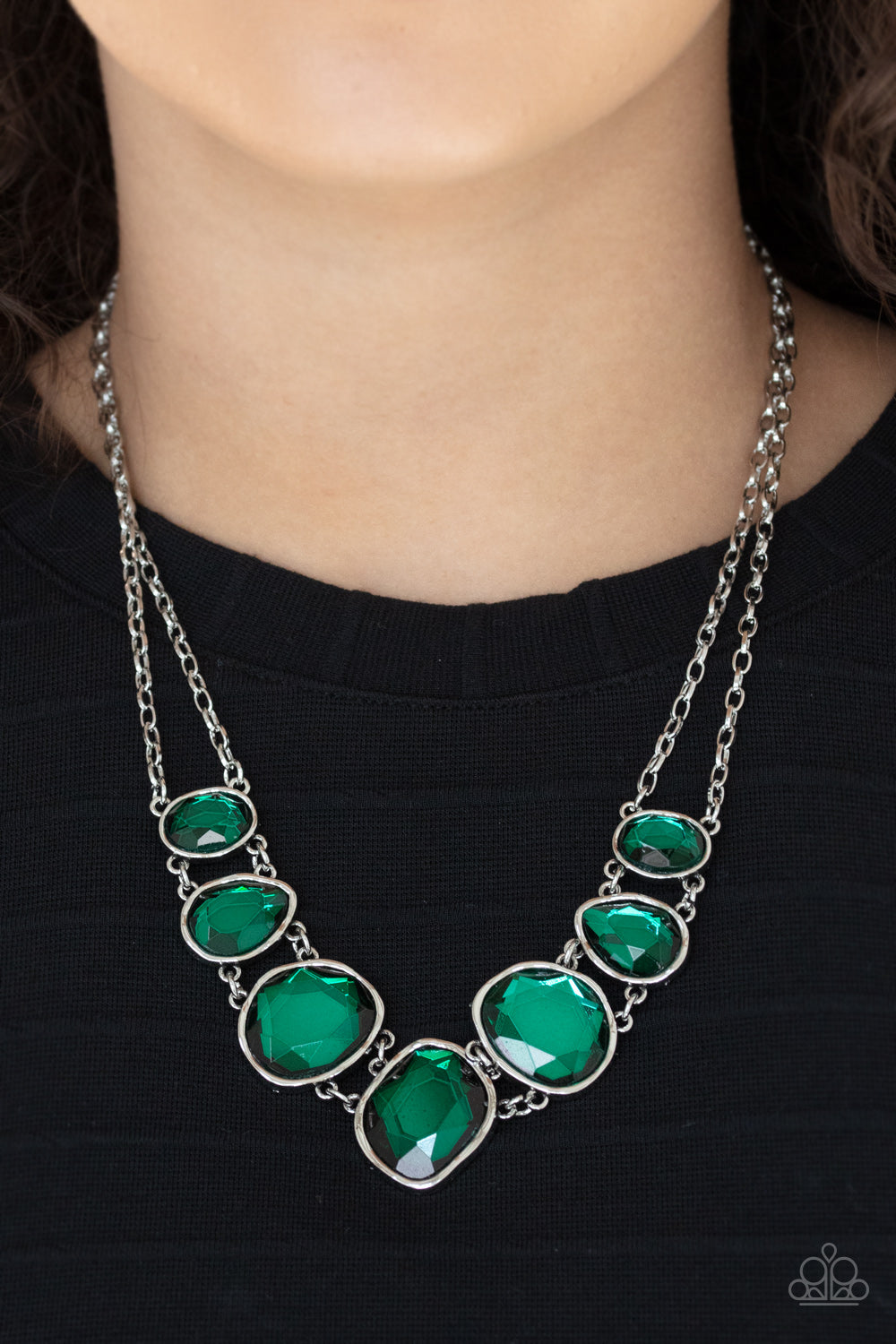 Absolute Admiration - Green Gem Necklace Paparazzi Accessories