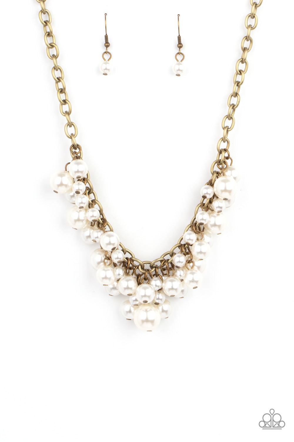 Down For The COUNTESS - Brass Pearl Necklace Paparazzi Accessories