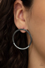 Load image into Gallery viewer, Spot On Opulence - Black Gunmetal Rhinestone Post Earrings Paparazzi Accessories